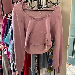 Out from under Cropped Sweatshirt with Front Pocket